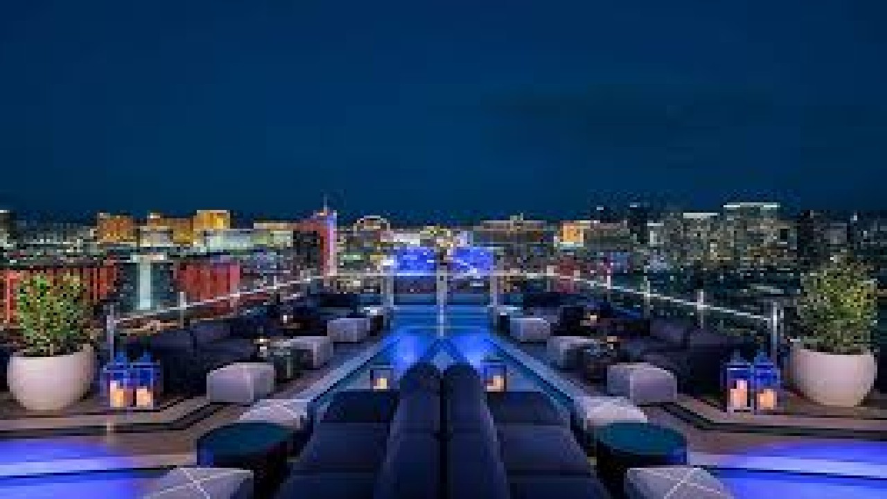 Las Vegas Sky-High Rooftop Lounge Night